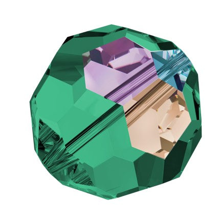 Preciosa 6150 Emerald AB Faceted Round Bead (4mm, 6mm, 8mm)