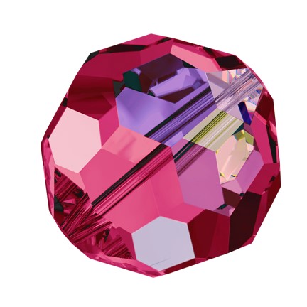 Preciosa 6150 Fuchsia AB Faceted Round Bead (4mm, 6mm)