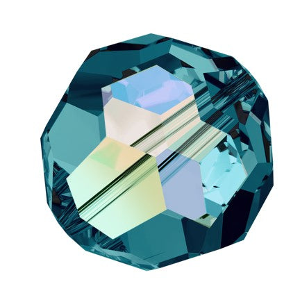 Preciosa 6150 Indicolite AB Faceted Round Bead (4mm, 6mm)