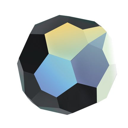 Preciosa 6150 Jet AB Faceted Round Bead (3mm, 4mm, 5mm, 6mm, 8mm)