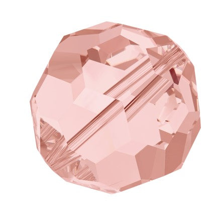 Preciosa 6150 Light Rose Faceted Round Bead (4mm, 5mm, 6mm, 8mm)