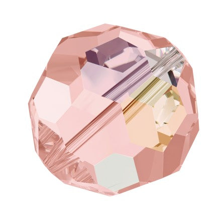 Preciosa 6150 Light Rose AB Faceted Round Bead (4mm, 6mm, 8mm)