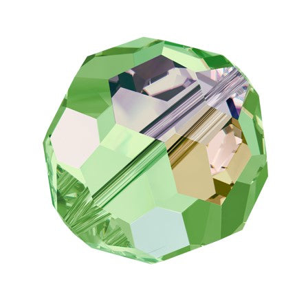 Preciosa 6150 Peridot AB Faceted Round Bead (4mm, 6mm, 8mm)