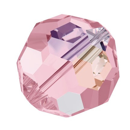 Preciosa 6150 Pink Sapphire AB Faceted Round Bead (4mm, 6mm)