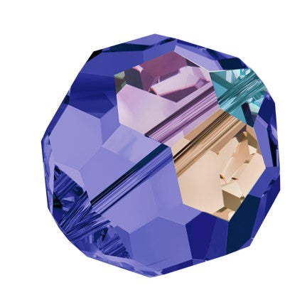 Preciosa 6150 Tanzanite AB Faceted Round Bead (3mm, 4mm, 6mm, 8mm)