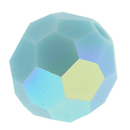 Preciosa 6150 Turquoise AB Faceted Round Bead (4mm, 6mm)