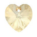 Swarovski 6228 Golden Shadow Xilion Heart Pendant (10.3mm)