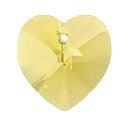 Swarovski 6228 Light Topaz Xilion Heart Pendant (10.3mm, 14.4mm, 18mm)