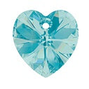 Swarovski 6228 Light Turquoise Xilion Heart Pendant (14.4mm, 18mm)