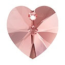Swarovski 6228 Rose Peach Xilion Heart Pendant (18mm)