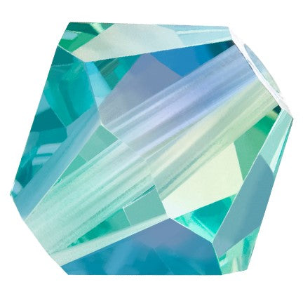Preciosa 6250 Caribbean Sea AB 2X Faceted Bicone (4mm, 6mm)