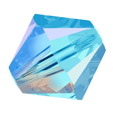 Preciosa 6250 Aqua AB 2X Faceted Bicone (4mm, 6mm)