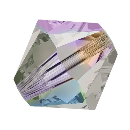 Preciosa 6250 Black Diamond AB 2X Faceted Bicone (4mm, 6mm)