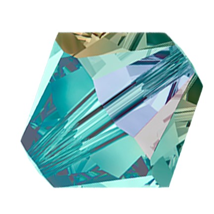 Preciosa 6250 Blue Zircon AB Faceted Bicone (3mm, 4mm, 5mm, 6mm, 8mm)