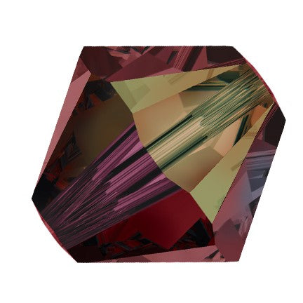 Preciosa 6250 Burgundy AB Faceted Bicone (4mm, 5mm, 6mm)