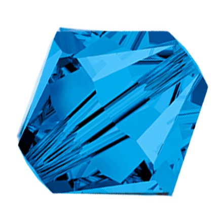 Preciosa 6250 Capri Blue Faceted Bicone (3mm, 4mm, 5mm, 6mm, 8mm)
