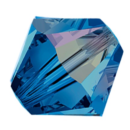 Preciosa 6250 Capri Blue AB Faceted Bicone (3mm, 4mm, 5mm, 6mm, 8mm)