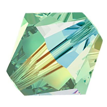 Preciosa 6250 Chrysolite AB 2X Faceted Bicone (4mm, 6mm)