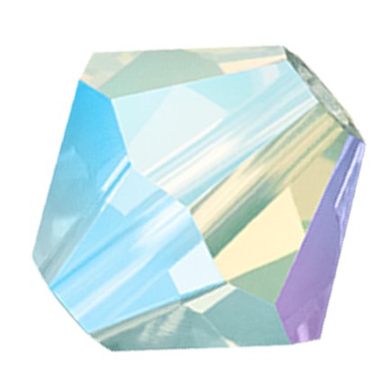 Preciosa 6250 Chrysolite Opal AB 2X Faceted Bicone (4mm, 6mm)