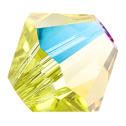 Preciosa 6250 Citrine Glitter Faceted Bicone (3mm, 4mm, 5mm, 6mm)