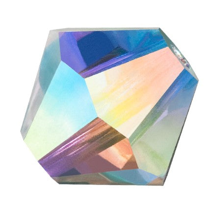Preciosa 6250 Crystal AB 2X Faceted Bicone (4mm, 6mm)