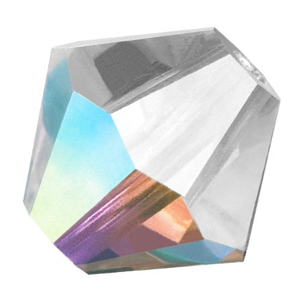 Preciosa 6250 Crystal AB Faceted Bicone (3mm, 4mm, 5mm, 6mm, 8mm, 10mm, 12mm)