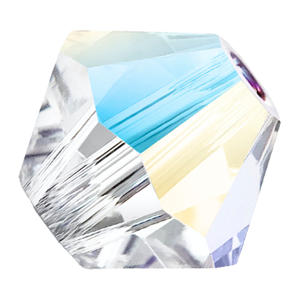 Preciosa 6250 Crystal Glitter Faceted Bicone (3mm, 4mm, 5mm, 6mm)