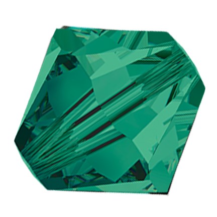 Preciosa 6250 Emerald Faceted Bicone (3mm, 4mm, 5mm, 6mm)