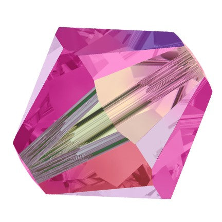 Preciosa 6250 Fuchsia AB 2X Faceted Bicone (4mm, 6mm)