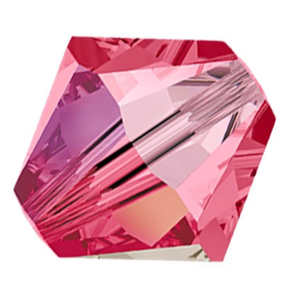 Preciosa 6250 Indian Pink AB Faceted Bicone (4mm, 5mm, 6mm)