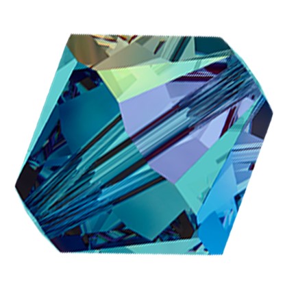 Preciosa 6250 Indicolite AB Faceted Bicone (4mm, 5mm, 6mm)