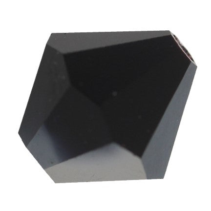 Preciosa 6250 Jet Silver Flare Faceted Bicone (8mm)