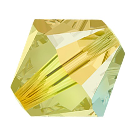 Preciosa 6250 Jonquil AB 2X Faceted Bicone (4mm, 6mm)