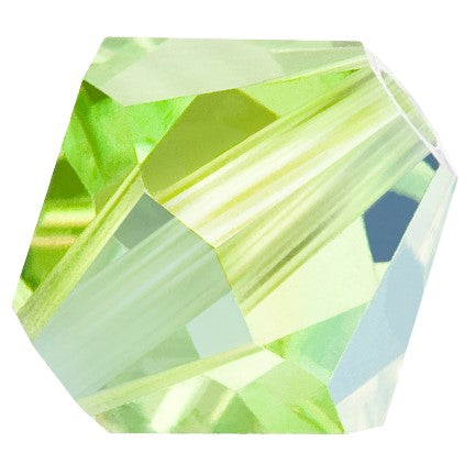 Preciosa 6250 Limecicle AB 2X Faceted Bicone (4mm, 6mm)
