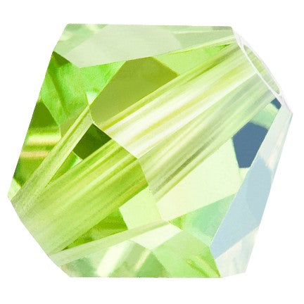 Preciosa 6250 Limecicle AB Faceted Bicone (3mm, 4mm, 5mm, 6mm)