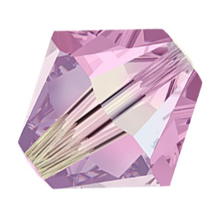Preciosa 6250 Light Amethyst AB 2X Faceted Bicone (4mm, 6mm)