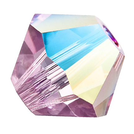 Preciosa 6250 Light Amethyst Glitter Faceted Bicone (3mm, 4mm, 5mm, 6mm)