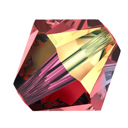 Preciosa 6250 Light Burgundy AB Faceted Bicone (3mm, 4mm, 5mm, 6mm)