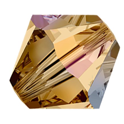 Preciosa 6250 Light Colorado Topaz AB Faceted Bicone (4mm, 5mm, 6mm, 8mm)