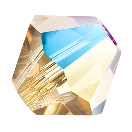Preciosa 6250 Light Colorado Topaz Glitter Faceted Bicone (4mm, 5mm, 6mm)
