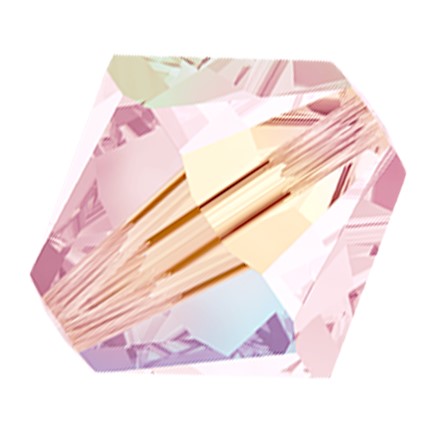 Preciosa 6250 Light Rose AB 2X Faceted Bicone (4mm, 6mm)