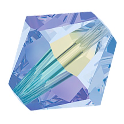 Preciosa 6250 Light Sapphire AB 2X Faceted Bicone (4mm, 6mm)
