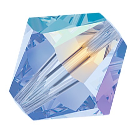 Preciosa 6250 Light Sapphire AB Faceted Bicone (3mm, 4mm, 5mm, 6mm, 8mm)