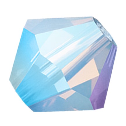 Preciosa 6250 Light Sapphire Opal AB Faceted Bicone (4mm, 5mm, 6mm)