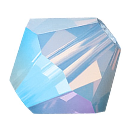 Preciosa 6250 Light Sapphire Opal AB 2X Faceted Bicone (4mm, 6mm)