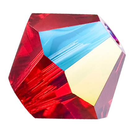 Preciosa 6250 Light Siam Glitter Faceted Bicone (3mm, 4mm, 5mm, 6mm)