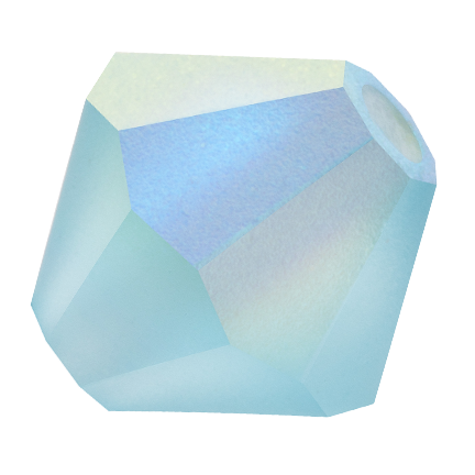 Preciosa 6250 Matte Aqua Bohemica AB Faceted Bicone (3mm, 4mm, 5mm, 6mm)