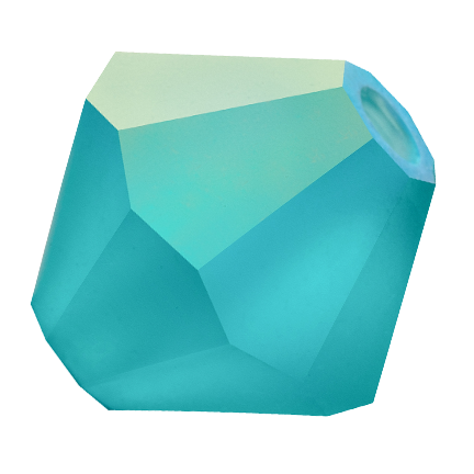 Preciosa 6250 Matte Blue Zircon AB Faceted Bicone (3mm, 4mm, 5mm, 6mm)