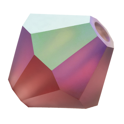 Preciosa 6250 Matte Burgundy AB Faceted Bicone (4mm, 5mm, 6mm)