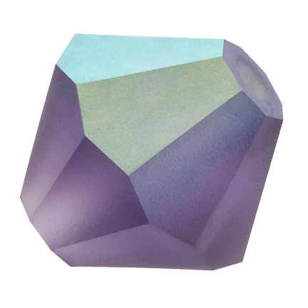 Preciosa 6250 Matte Deep Tanzanite AB Faceted Bicone (4mm, 5mm, 6mm)